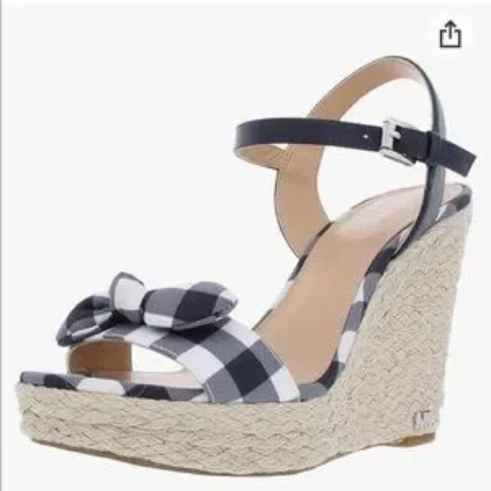Michael Kors Checkered Navy Wedges